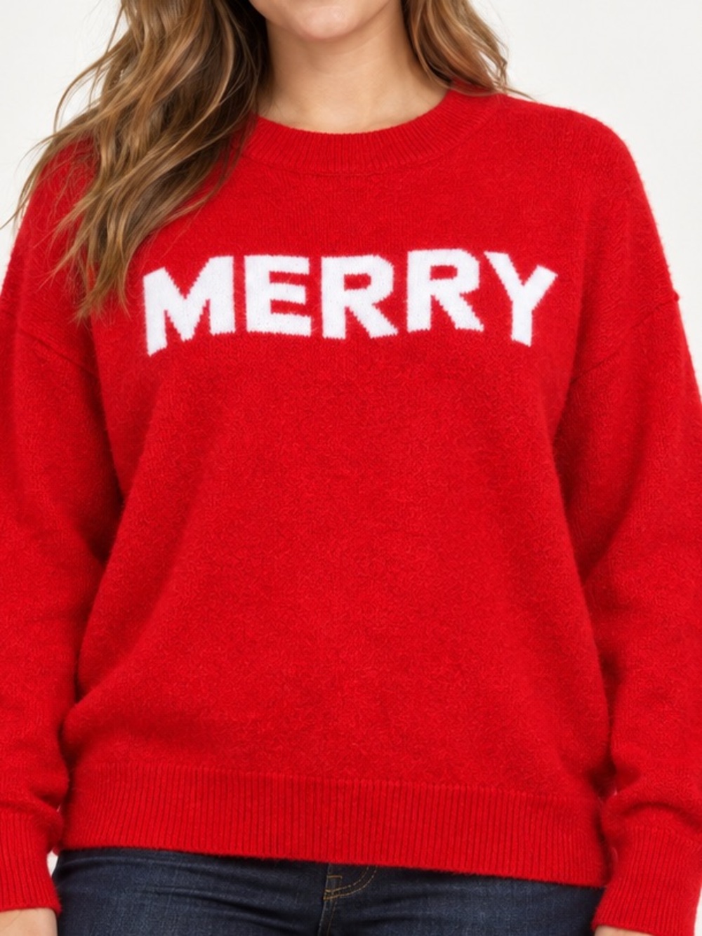Vince Camuto Merry Holiday Pullover Sweater Red & White Large